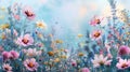 Blooming Beauty: A Serene Nature Background with Wildflowers Royalty Free Stock Photo