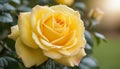 Blooming with beauty - A single yellow rose in full bloom Royalty Free Stock Photo