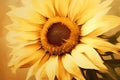 Blooming Beauty: A Stunning Sunflower Vase Against a Soft Grey B