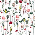 Blooming Botanical flowers soft and gentle seamless pattern on vector repeat design for fashion,fabric,wallpaper and all prints