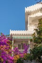 Blooming Bougainvillea & Traditional Architectural House