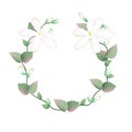 Blooming and budding Jasmine flowers wreath