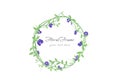 Blooming butterfly pea flower floral crown frame vector Royalty Free Stock Photo