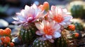 Blooming cactus closeup Royalty Free Stock Photo
