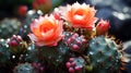 Blooming cactus closeup Royalty Free Stock Photo