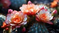 Blooming cactus closeup Royalty Free Stock Photo