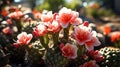 Blooming cactus closeup Royalty Free Stock Photo