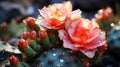 Blooming cactus closeup Royalty Free Stock Photo