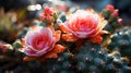 Blooming cactus closeup Royalty Free Stock Photo
