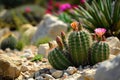 Blooming Cactus in Desert Garden