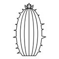 Blooming cactus icon, outline style