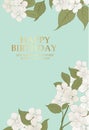 Blooming cherry card.
