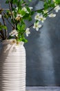 Blooming cherry tree branches in the vase Royalty Free Stock Photo