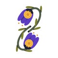 Blooming coin, blossomed money flowers with pentacles. Finance prosperity symbol. Financial balance, harmony, abundance