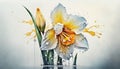 Blooming Daffodil: A Delicate and Joyful Watercolor Painting