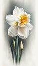 Blooming Daffodil: A Delicate and Joyful Watercolor Painting