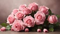 Blooming Elegance: Artful Bunch of Pink Roses