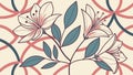 Blooming Floral Branches, Seamless Pattern, vector design Generative AI Royalty Free Stock Photo