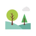 Blooming hills Line Style vector icon which can easily modify or edit