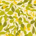 Blooming honeysuckle seamless pattern. Plant background for fashion, wallpapers, print, paper, cover, fabric, interior