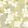 Blooming jasmine, illustration, pattern, seamless pictures. Generative AI.