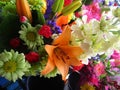 Blooming lovely colorful mixed bouquet flowers on display, Vancouver, March 2018