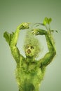 Blooming man, vegan and vegetarian concept Royalty Free Stock Photo