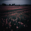 Blooming Meadows: Captivating Landscape of Flower Fields Royalty Free Stock Photo