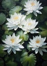 Lily beauty background green water nature lotus plant pond blossom flower Royalty Free Stock Photo