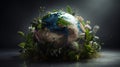 Blooming planet earth, earth day, ecology, generated by artificial intelligence Royalty Free Stock Photo