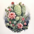 Blooming Prickly Pear Cactus