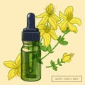 Blooming Saint Johns wort and dropper
