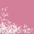 Cherry tree blossom and butterflies silhouette decor Royalty Free Stock Photo