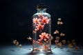 Blooming Serum bottle flower. Generate Ai