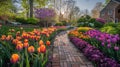 Blooming Spring Garden Delights with Vibrant Colors and Lush Foliage