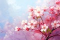 Blooming tree flowers in a spring background Royalty Free Stock Photo