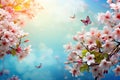 Blooming tree flowers in a spring background Royalty Free Stock Photo