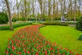 Blooming tulips in Keukenhof park, Lisse, Holland, Netherlands