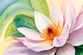 blooming vibrant watercolor lotus flower. elegant water lily painting art. calm and relaxing nature art background