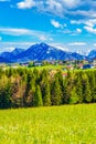 Beautiful Alps Mountains scenery at nice spring day Austria Germany border Royalty Free Stock Photo