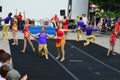 Bloomington City, USA - August 27, 2016 - Gamma Phi Circus acrobats at Sweetcorn and Blues Festival - This photo was taken during Royalty Free Stock Photo