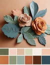 Blooms of Yesteryear A Vintage Floral Symphony in Earthy Hues of Brown, Beige, Terracotta Yellow,