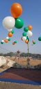 Bloon in the sky, multi color balloons