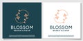 Blosom logo with modern and unique concept Premium Vector