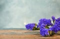 Blossom brench of lavender variety flower on the table.