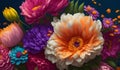 Blossom floral bouquet. colorful beautiful flowers backgroud