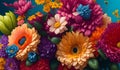 Blossom floral bouquet. colorful beautiful flowers backgroud