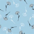 Blossom Floral pattern in the blooming botanical white carnation flowers Motifs scattered random. Seamless vector texture. For Royalty Free Stock Photo