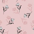 Blossom Floral pattern in the blooming botanical white lily flowers Motifs scattered random. Seamless vector texture. For fashion Royalty Free Stock Photo