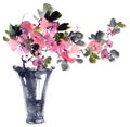 Blossom tree branch in vase